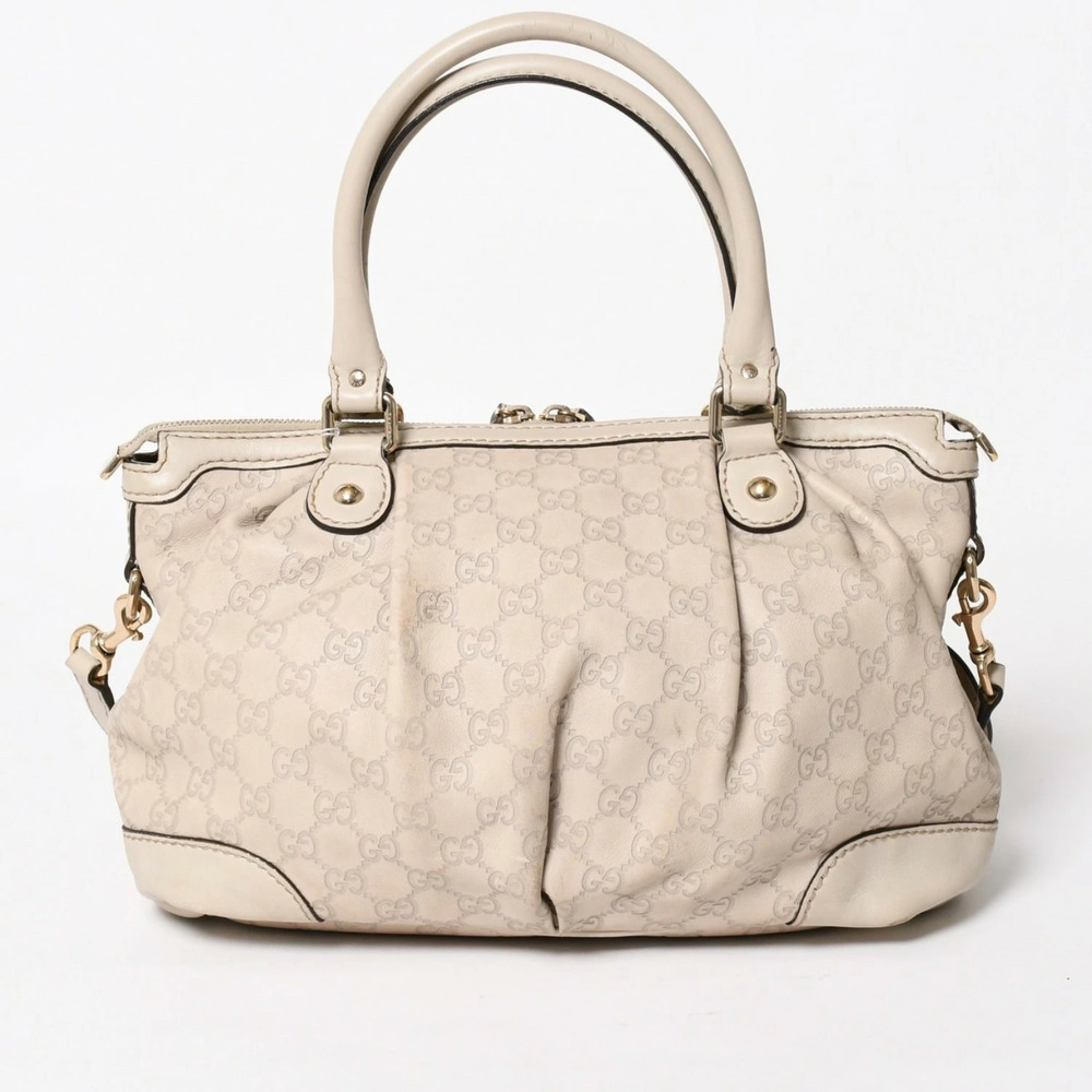 Gucci Sukey Tote Bag Ivory White Beige Cream GG Canvas